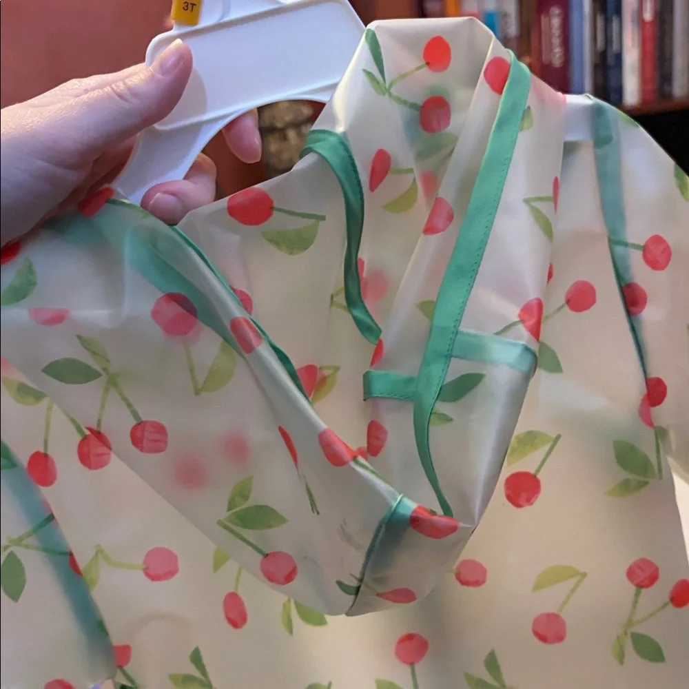 Cat & Jack Cherry Print Raincoat with Green Accents - Picture 6 of 6